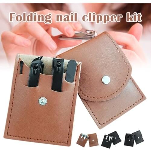 4Pcs Stainless Steel Nail Manicure Kit Pedicure Clippers Ear Pick Nail File MPwell