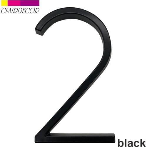 5 in Floating House Number #2 Letter A B C Name Plate Door Alphabet Letters Dash Slash Sign 5 Inch.Zinc Alloy Black
