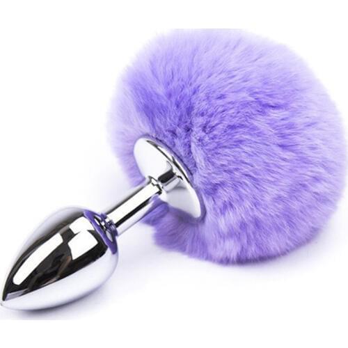 10 Color Small Size Metal Rabbit Tail Anal Plug Stainless Steel Bunny Tail Butt Plug Anal Sex Toys for Women Adult Sex Products