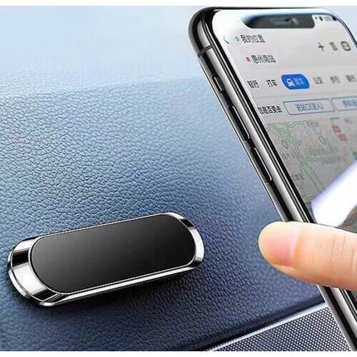 Car Phone Holder Adjustable Mini Strip Strong Magnetic Cell Phone Car Mount for Smartphones GPS