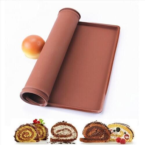 Safe Non-toxic Flexible Soft Silicone Kneading Dough Mat Swiss Roll Mold Pastry Cake Cookie Baking Sheet Pad Kitchen Supplies