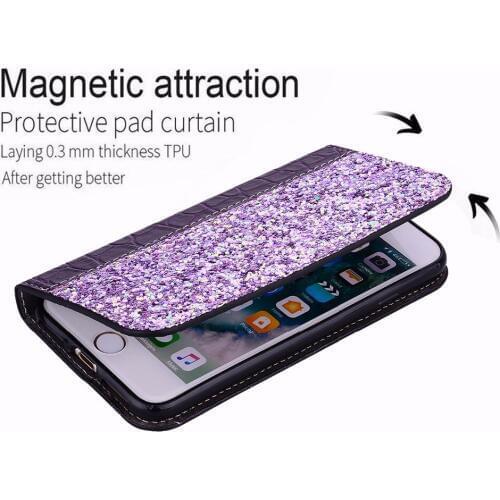 Case For Nokia 5 7 Plus 8 3.1 5.1 6 2018 2017 case Cover Coque Flip Bling Glitter stand Crocodile Wallet Soft Case kimTHmall