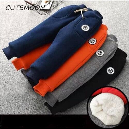 CUTEMOON children boys pants winter warm thick trousers little boys casual leggings kids fleece velvet pants child sport outfits