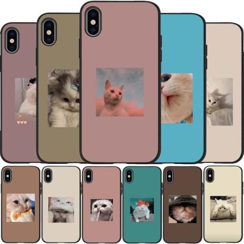 Cat black Silicone Phone Case For iPhone 12 XR XS Max 5 5S SE 2020 6 6S 7 8 PLUS X 11Pro Max 11 Cover