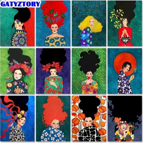 GATYZTORY Diamond Embroidery Portrait Cross Stitch Full Square 5D Diamond Painting Cool Girl Rhinestone Art Handicraft Home Deco