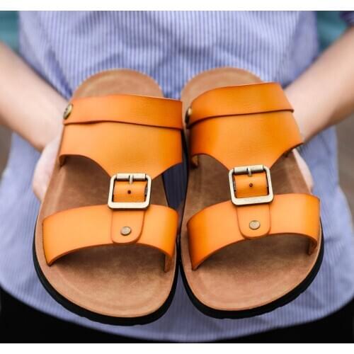 Homme slide men cuir sandals-men piel ete masculino para sandalias playa verano masculina sandal uomo outdoor sandalet heren da