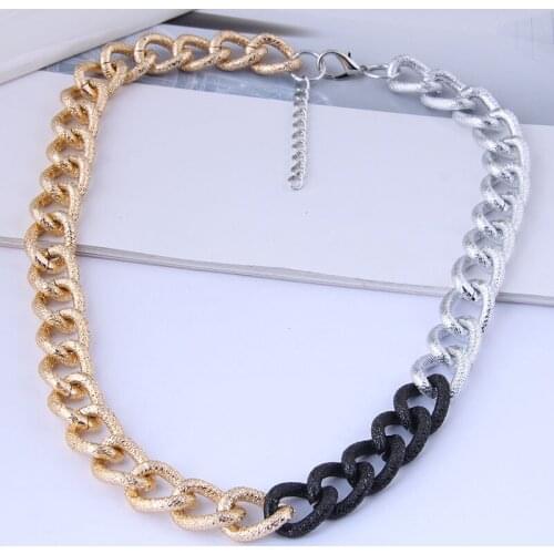 MayJim European American fashion simple metal chain fine frosted temperament short necklace