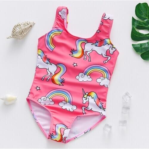 2021 NEW Unicorn Girls Swimwear 2~11Years Children Swimsuit One Piece Girls Swimsuit Kid girls Bathing suit Beach wear