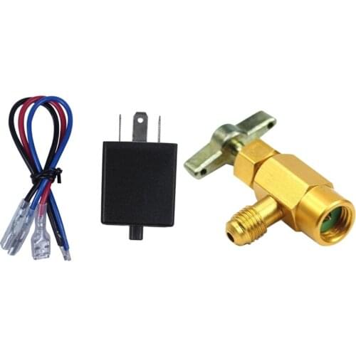 Motorcycle 3 Pin Adjustable Electronic Led Flasher Relay & 1/4 Sae M14 Thread Air Conditioner Dispensing Bottle Valve