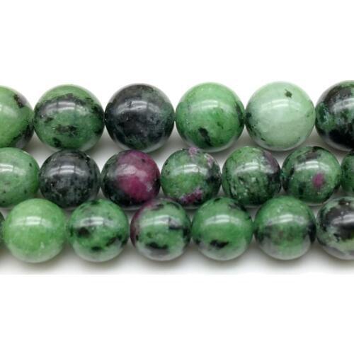 Natural Green Red Pink Dot Zoisite Stone Round Beads Loose Spacer 6mm 8mm 10 mm 12 mm DIY Jewelry Making