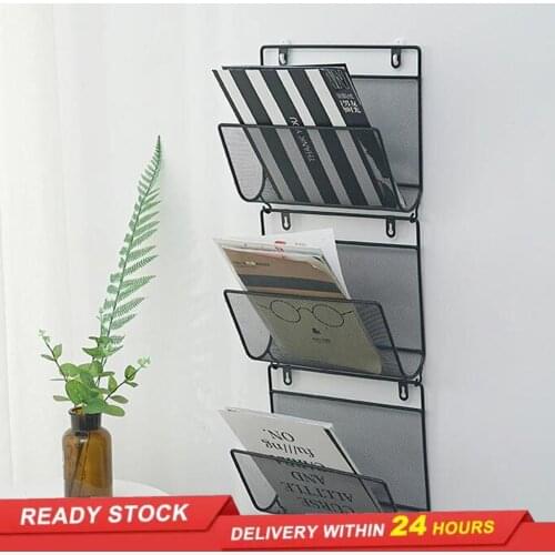 Nordic modern minimalist creative wall hanging newspaper rack bookshelf newspaper rack shelf wall home decoration storage rack