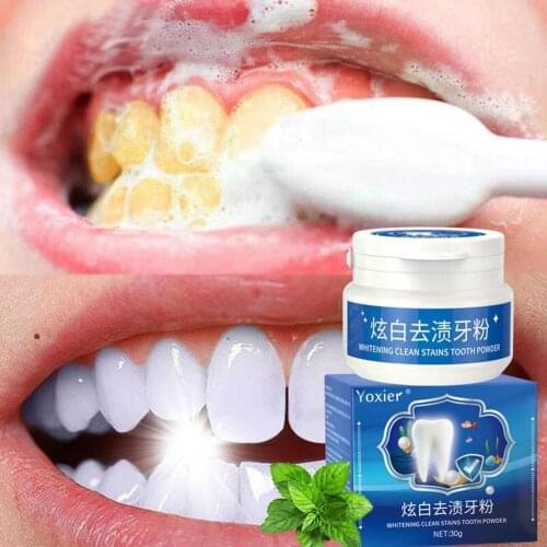 Whitening Clean Stains Tooth Powder 30g Protect Bright Breath Fresh Care Cleaning Tooth Oral Teeth Stains Remove Teeth J2E5