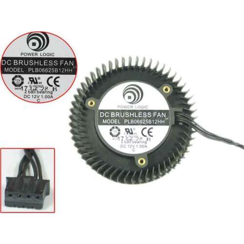 Power Logic PLB06625B12HH DC 12V 1.00A Dia. 65x23mm C.T.C 37mm Server Cooling Fan