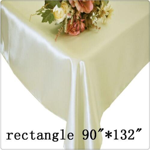 Free shipping rectangle tablecloth size 90"*132" color ivory for wedding decoration/ivory table cloth 132