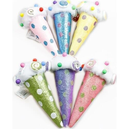 Christmas Foam Ice Cream Pendant Colored Powdered Foam Navidad Ornaments Pождество Scene Decoration