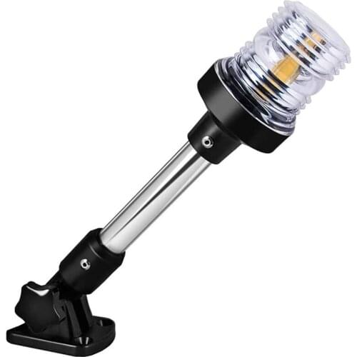 Fold Down LED Boat Stern Light Boat Anchor Light 12V Boat Signal Ligh for Yacht Boat Pontoon and Fishing Boat (12 inch)