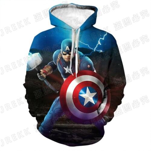 Marvel Hero Captain America Sweatshirt Woman Casual Cool 3D Print Mens Hoodies Streetwear Harajuku Children Tracksuit