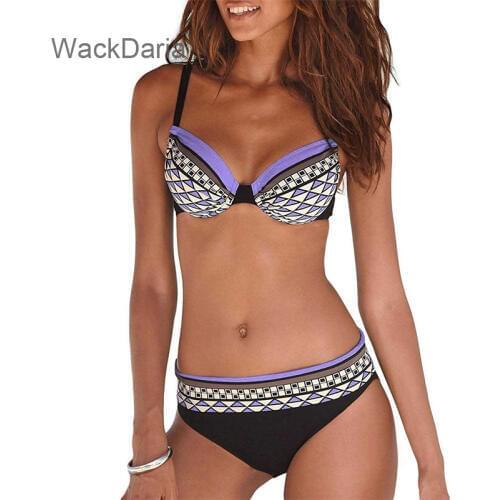 WackDaria new women swimsuit Vintage print 2 pieces bikini a variety of color swimwear hot selling sunmmer