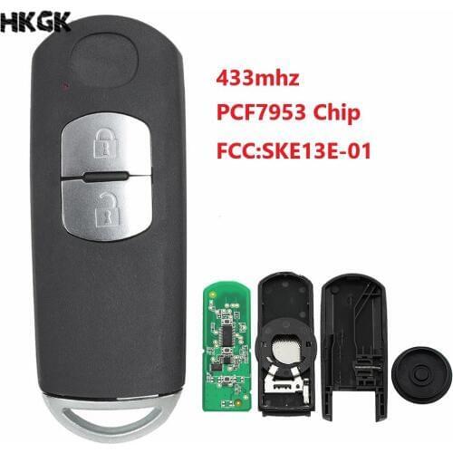 2 Buttons Remote car Key for MAZDA CX-3 CX-5 Axela Atenza Model SKE13E-01 433MHz/315MHz PCF7953