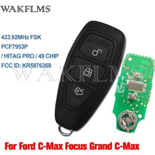 3btn Smart remote Key fob 433MHZ For Ford C-Max Focus Grand C-Max Mondeo Kuga 2014 2015 KR5876268 with 7953p chip