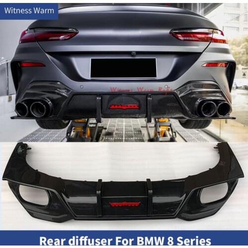 For BMW 8 Series 840i 4-Door High Quality Dry carbon Rear Diffuser Lip With Tail pipes Car Styling Car body kit 2019