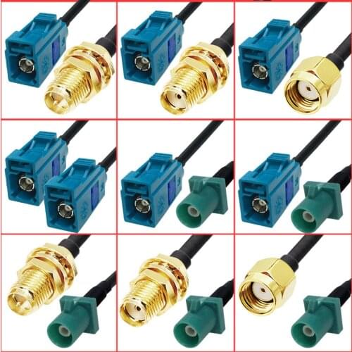 5PCS/Lot Fakra-Z To Fakra-Z/SMA-J/SMA-K/RPSMA-J Adapter Connector RF Coaxial Extension Pigtail Cable For GPS Anntena RG174