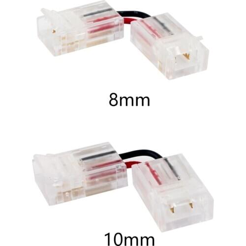 5pcs 8mm 10mm 2pin L-type Corner Adapter Connector Single Color Tape Light Power Wire Cable Extension Cord Crystal Terminal