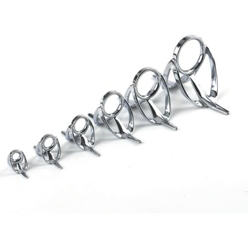 6Pcs Mixed Size Fishing Top Rings Rod Pole Repair Kit Line Guides Eyes Sets