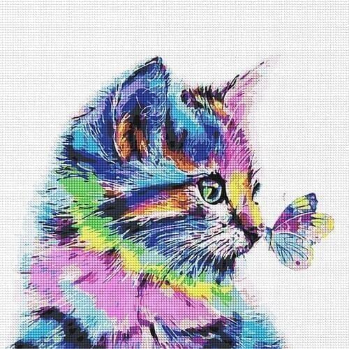 Cat Diamond Painting 5D DIY Full Drill Rhinestone Animal Diamond Pictures for Home Wall Decor Diamond Painting Kits 30X30cm