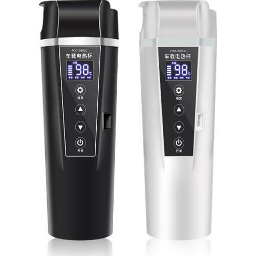 12V/24V Car Kettle Travel Portable Water Heater Camping Electric Kettle Heating Cup Auto Accessorie Electric Cup Black/White