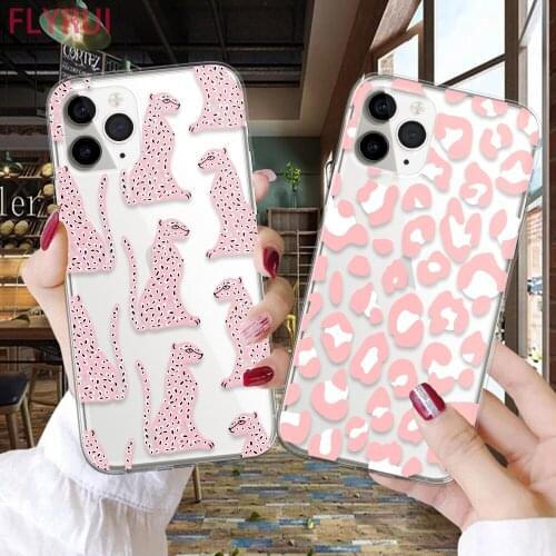 Cute Leopard Printd Phone Case For iphone SE 2020 7 8 plus 11 Pro Max Back Cover For iphone 12 mini X XR XS Max Cartoon Funda