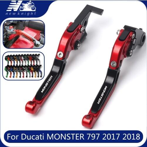 For Ducati MONSTER797 M797 2017 2018 Motorcycle CNC Aluminum Adjustable Foldable Extending Brake Clutch Levers Accessories