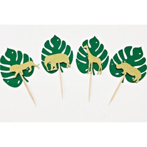 Wild Animal Forest Jungle Safari Themed 1st 1 One year old first boy girl birthday party decoration cake topper banner backdrop