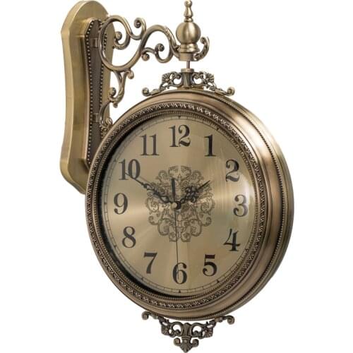 Creative Double-Sided Wall Clock Living Room Dining Room Wall Hanging Clock Home Fashion Pocket Watch Clock