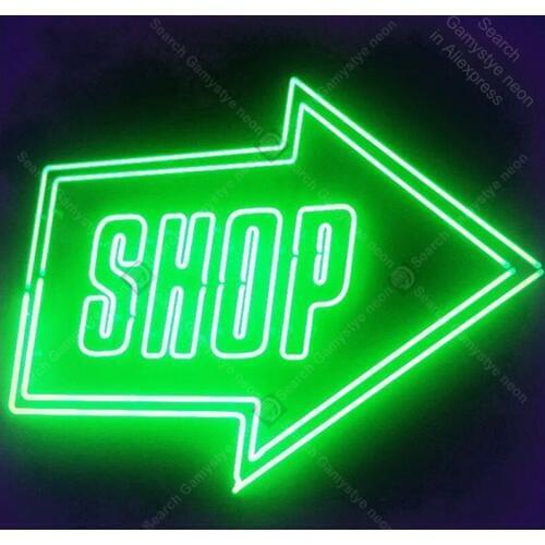 Neon Sign for Shop Neon Bulb Sign Green Arrow Light wall sign for Room Custom nein sign Express Lamp Beer Accesaries handmade