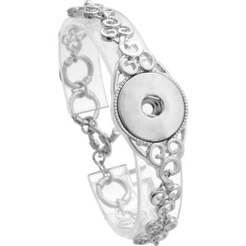 Newest Snap Button Bracelet&Bangles Flower Design Snap Button Zinc Alloy Charm Snap Bangles 18mm Snap Button Jewelry
