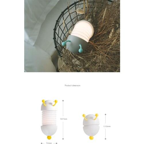 New creative night light bedside lamp LED USB charging wall lamp with magnet retractable soft bedroom lamp