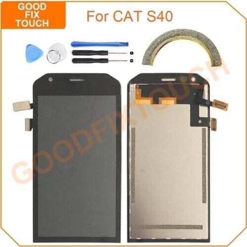 Original 4.7" LCD Screen For Caterpillar Cat S40 S 40 LCD Display Touch Screen Panel Digitizer Assembly For CAT S40 Repair Parts
