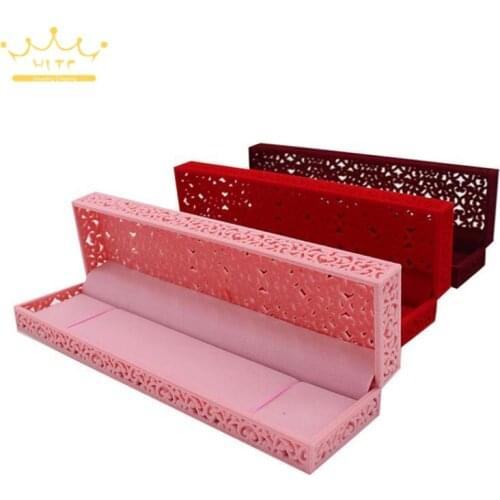 Hollow Carved Necklace Bracelet Storage Gift Box Pen Gift Collection Box Flip Jewelry Flocking Packaging Box