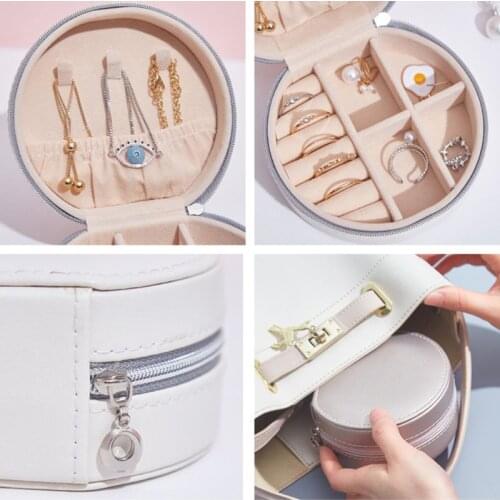 Portable Jewellery Box Travel Jewelry Organizer PU Leather Jewelries Case Women Girls Gift