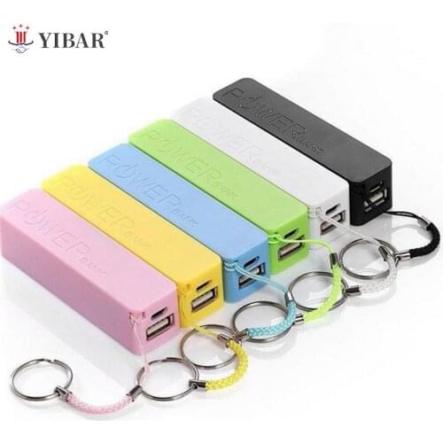 Portable 2600mAh USB External Power Bank Case Pack Box 18650 Battery Charger No Battery Powerbank With Key Chain