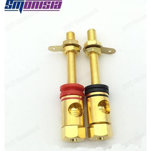 Smonisia Gilded Lengthened Full-Copper Banana Plug Connector for Stereo Sound Box Loudspeakers