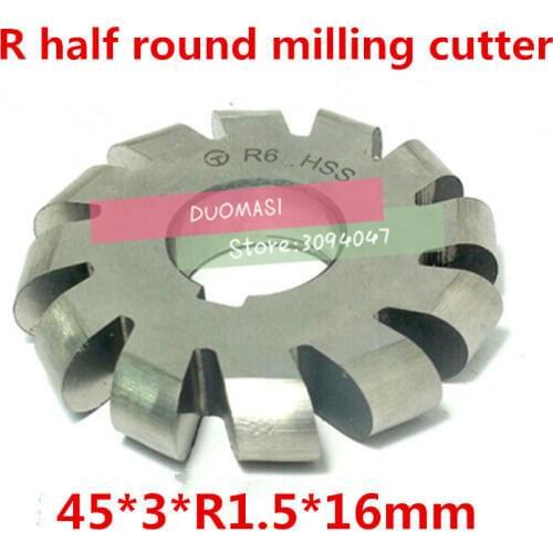 R1.5 45*3*R1.5*16mm Inner hole HSS Convex Milling Cutters R half round milling cutter Free shipping