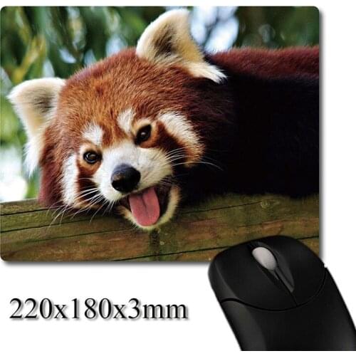 Cute Smiling Red Panda printed Heavy weaving anti-slip rubber pad office mouse pad Coaster Party favor gifts 220x180x3mm