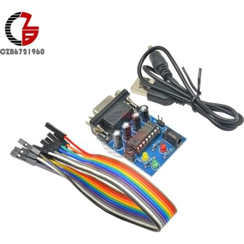 RS232 to TTL Converter Module MAX232CPE MAX232 Transfer Chip DB9 Serial Board Power RXD TXD LED Light Indicator Dupont Cable
