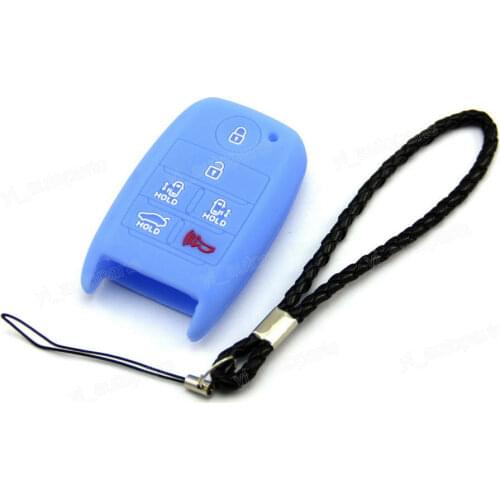 Blue Silicone Case Cover Fit For Kia 6 Buttons Smart Key Sedona Van Carnival K6SMBU