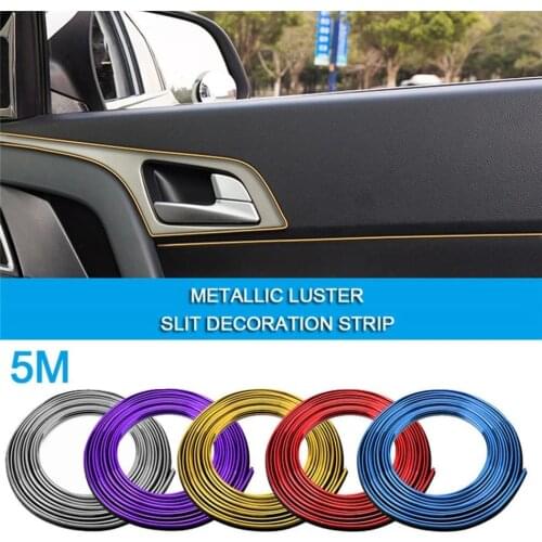 Car Styling 5M/Pcs Universal DIY Flexible Interior Decoration Molding Trim Strips Auto Door Edge Sticker Auto Chrome Decor Trim