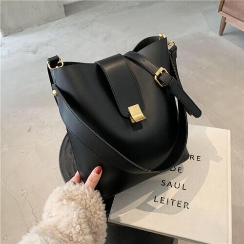 Crossbody Bags for Women Luxury Messenger Bags Sac Women Leather Handbags Black Vintage Bucket Shoulder Bag Ladies Bag Set New