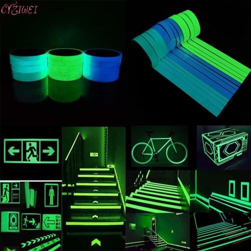 Luminous Tape Self-adhesive Glow Emergency Logo In The Dark safety Warning Stage Sticker Home Decor Party Supplies Rave Party