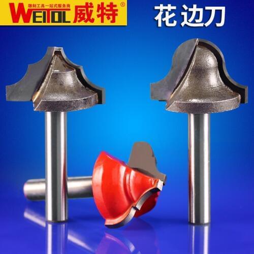 Weitol 4 pcss 6mm door plank cutter pattern CNC Engraving Router Bit Trimmer Chamfer Carving Tool Round Over Bit